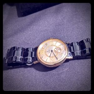 Vicence stainless steel 14k gold watch
